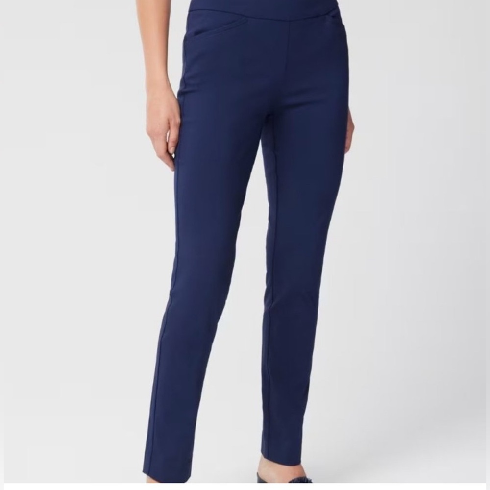 Chico 's Perfect Stretch Josie Navy Pants- Sz 8